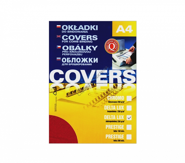 Okładki do bindowania A4, kartony DELTA czerwone