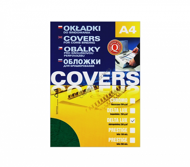 Okładki do bindowania A4, kartony DELTA zielone