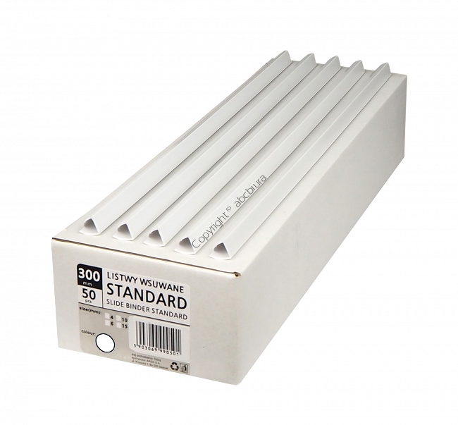 Listwy wsuwane 4 mm, białe