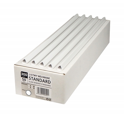 Listwy wsuwane 9 mm / 10 mm, białe